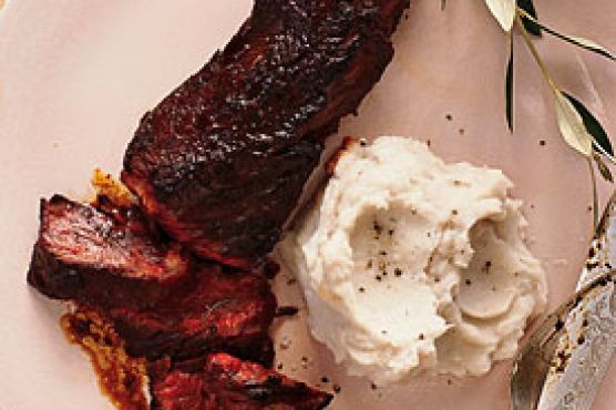Hanger Steaks with 125th Street Malanga Mash