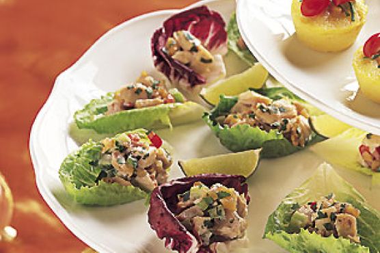 Herbed Chicken-Chutney Salad on Lettuce Leaves