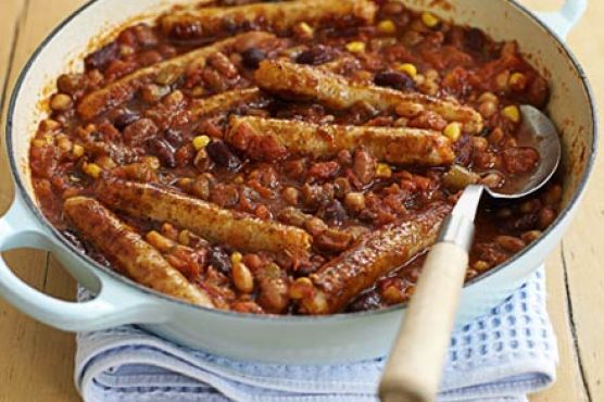 Herby bean sausage stew