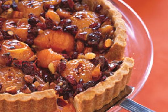 Honey-Caramel Tart with Apricots and Almonds