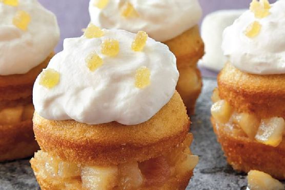 Honey Cream Pear Cupcakes