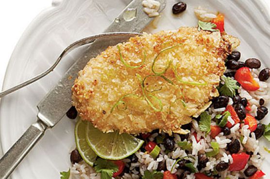 Honey-Lime Chicken with Coconut-Black Bean Rice