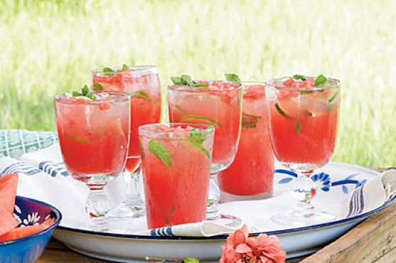Honeysuckle-Watermelon Cocktails