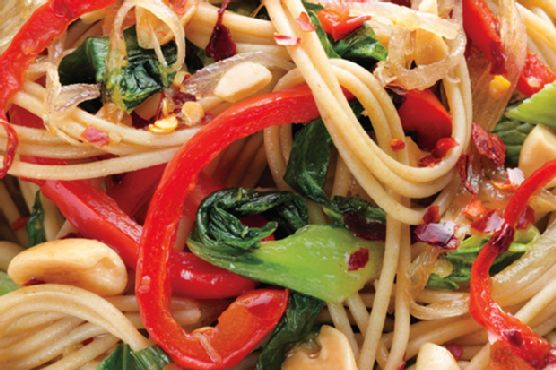 Hot-and-Sour Peanutty Noodles with Bok Choy