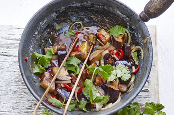Hot & sour aubergines