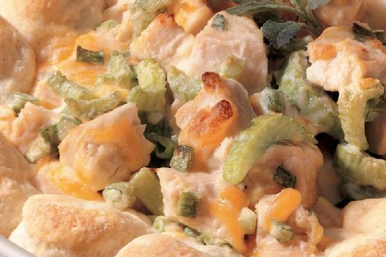 Hot Turkey Salad with Sage Biscuits
