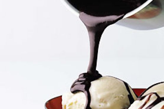 Ice Cream with Chocolate Caramel Sauce