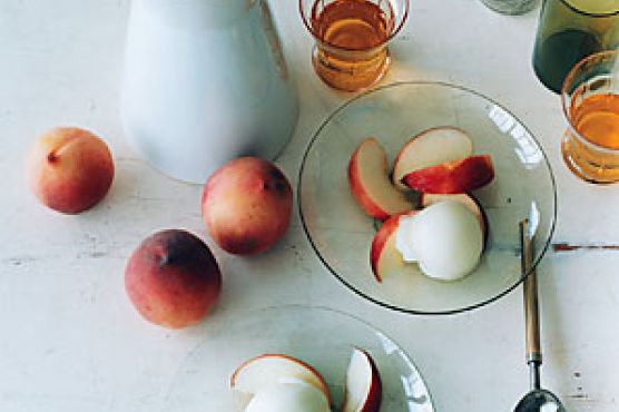 Ice-Wine Sorbet with White Peaches