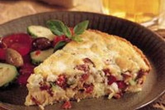 Impossibly Easy Roasted Peppers and Feta Cheese Pie