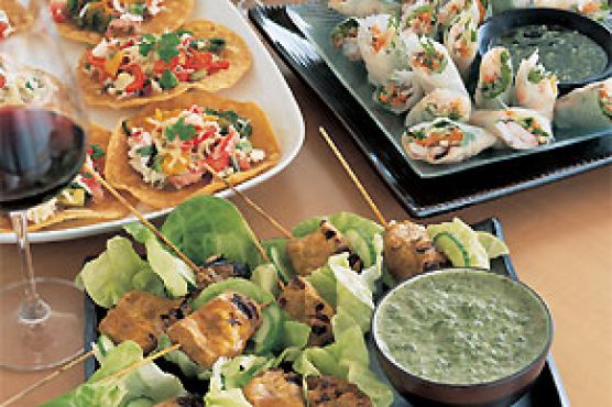 Indian-Spiced Chicken Kebabs with Cilantro-Mint Chutney