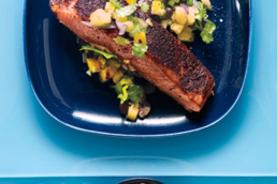 Jamaican Jerk Salmon and Mango Pineapple Salsa