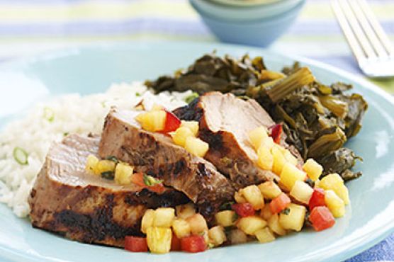 Jerk Pork Tenderloin with Pineapple-Plum Relish