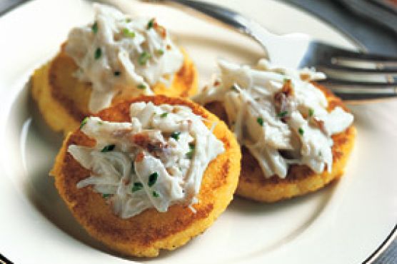 Johnnycakes with Peekytoe Crab