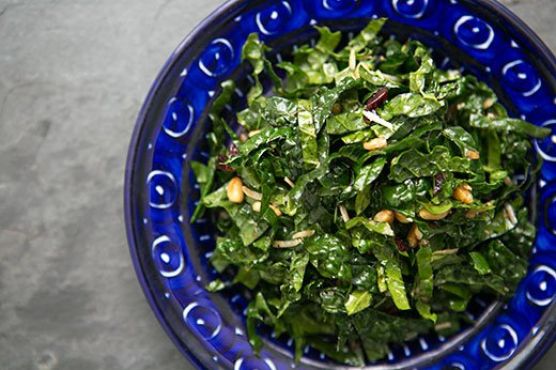 Kale Salad with Balsamic, Pine Nuts, and Parmesan