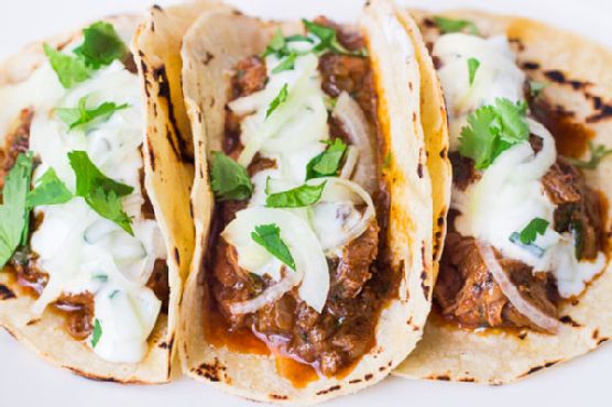 Lamb Vindaloo Tacos with Cucumber Raita