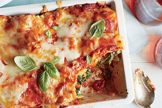 Lasagna with Grape Tomatoes and Broccoli Rabe