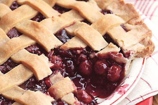 Lattice-Topped Triple-Cherry Pie
