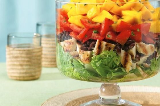 Layered Caribbean Chicken Salad