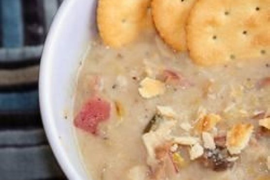 Leek Potato Mushroom Cheddar Soup
