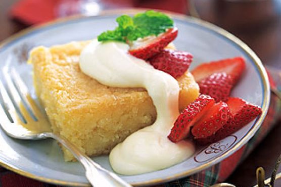 Lemon Syrup Cake with Berries and Lemon-Curd Cream
