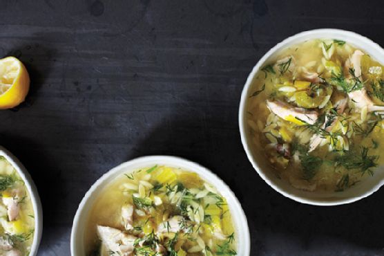 Lemony Chicken and Orzo Soup