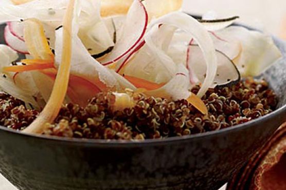 Lemony Quinoa Salad with Shaved Vegetables