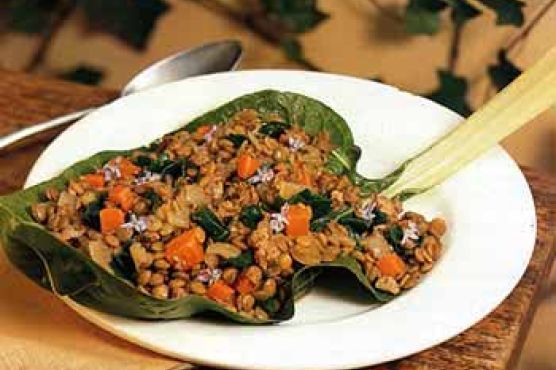Lentils with Sausage and Swiss Chard