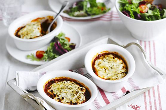 Lighter moussaka with crunchy feta & oregano