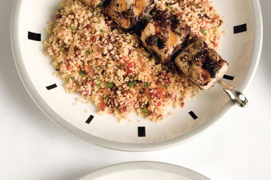 Mahi-Mahi Skewers with Tapenade and Couscous