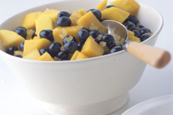 Mango, Blueberry, and Ginger Fruit Salad