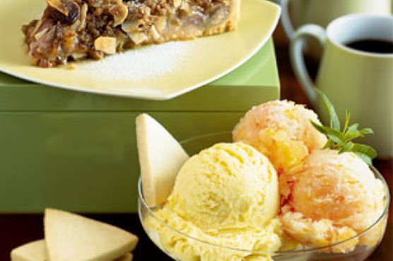 Mango-Lemongrass Ice Cream and Blood Orange Sorbet