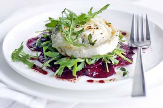 Marinated beetroot with grilled goat's cheese