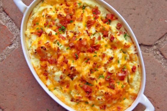 Mashed Potatoes with Bacon & Cheddar