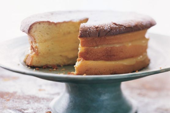 Meyer Lemon Cake with Lavender Cream