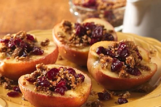 Microwave Baked Apples with Granola