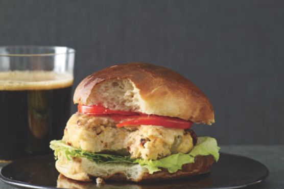 Millet Burgers with Olives, Sun-Dried Tomatoes, and Pecorino