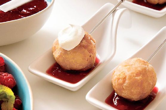 Mindi's Doughnuts and Easy Raspberry Sauce