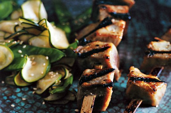 Miso-Glazed Tuna Kebabs