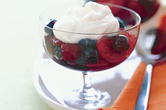Mixed Berries with Mascarpone-Limoncello Cream