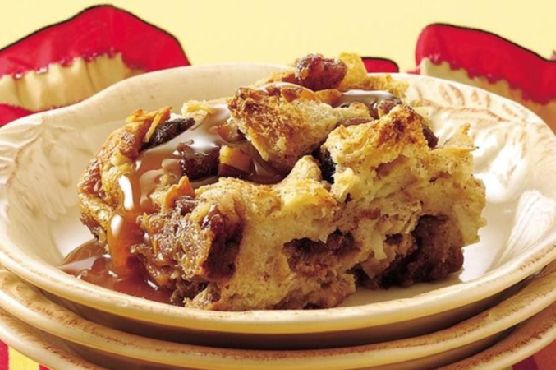 Mocha Bread Pudding with Caramel Topping