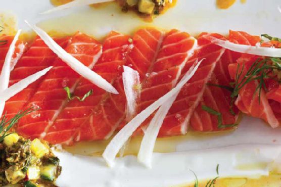 Moroccan Salmon Crudo with Yogurt