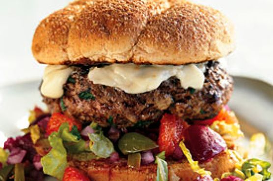 Moroccan-Spiced Lamb Burgers with Beet, Red Onion, and Orange Salsa