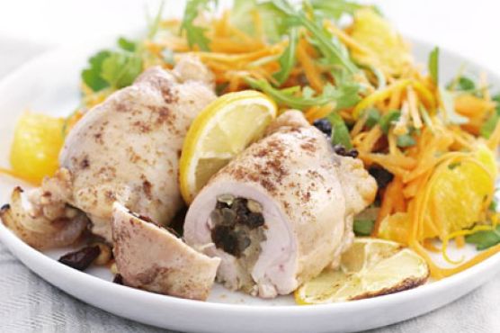 Moroccan-style chicken with carrot & orange salad