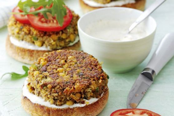 Mushroom & chickpea burgers