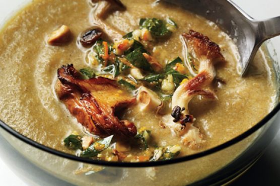 Mushroom Soup with Hazelnut Gremolata