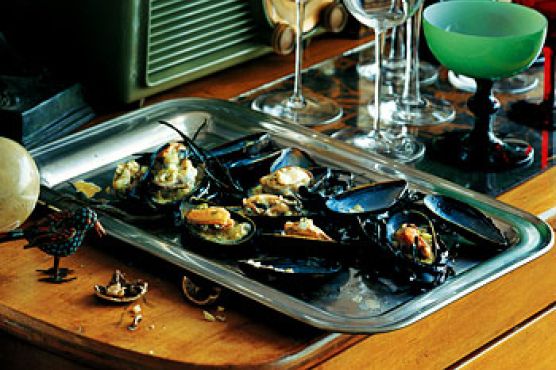 Mussels with Tarragon Celery Vinaigrette