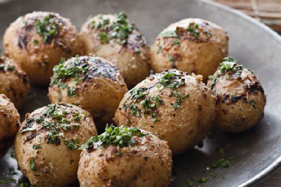 Mustard Aioli-Grilled Potatoes with Fines Herbes