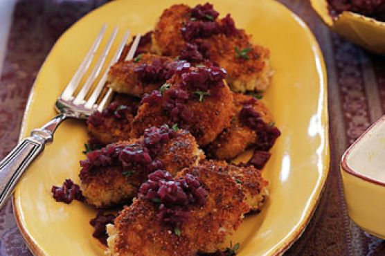 Mustard-Seed-Crusted Pork Medallions with Red Wine Sauce