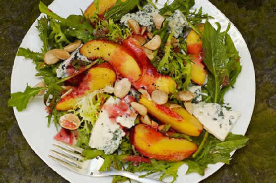 Nectarine and Blue Cheese Salad with Plum Vinaigrette