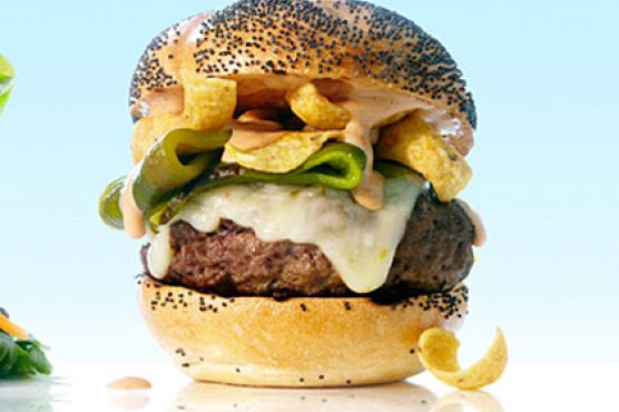 New Mexico Green Chile and Frito Burgers